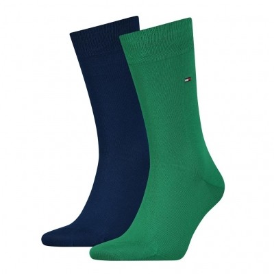 Tommy Hilfiger 2 pack heren sokken 371111 014 green/white Tommy Hilfiger 2 pack heren sokken 371111 014 green/white