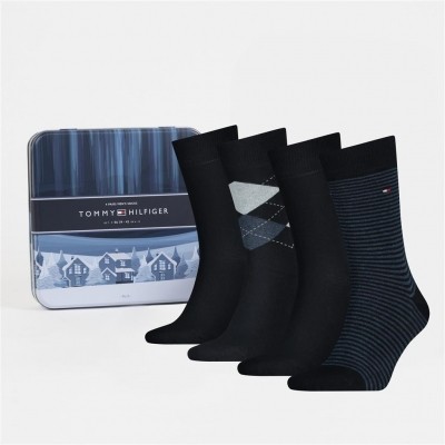 Tommy Hilfiger 4 pack heren sokken 472024001 322 dark navy Tommy Hilfiger 4 pack heren sokken 472024001 322 dark navy