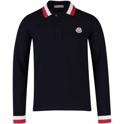 Afbeelding van Moncler 8310105 kinder polo navy