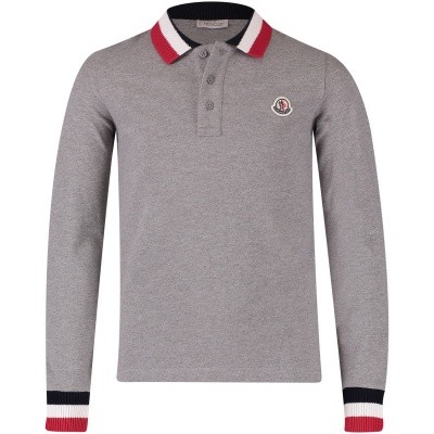 Afbeelding van Moncler 8310105 kinder polo grijs